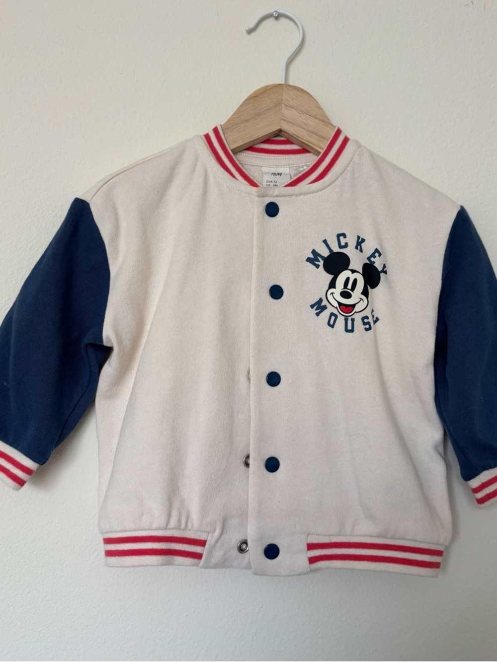H&M Baby Disney Mi key Mouse Varsity Jacket 6-9M